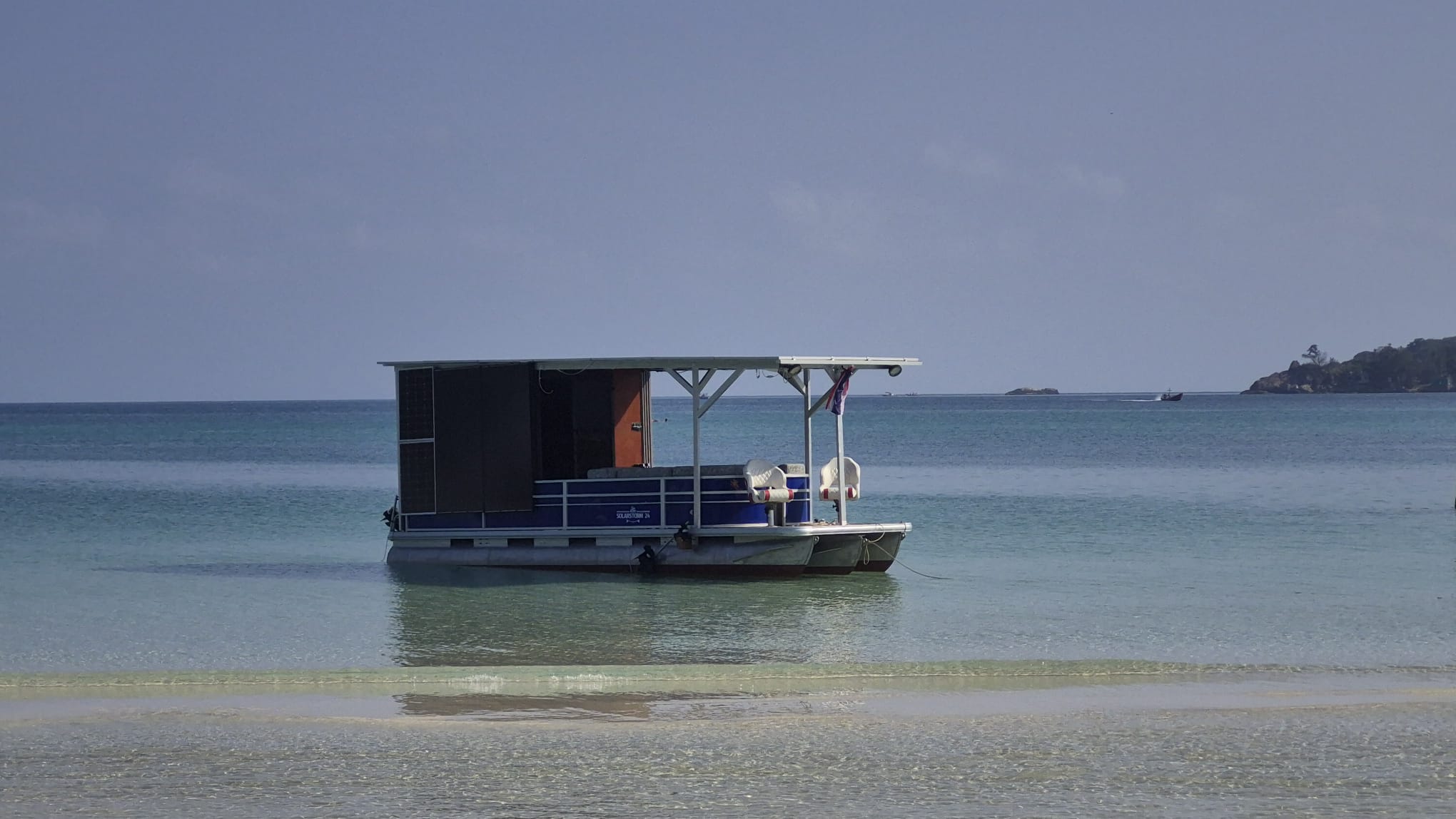 Anchored on pristine beach